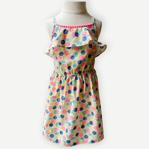 Cherokee Girls Kids Colorful Polka Dot Sleeveless Ruffle Tank Dress. 3. 3T.